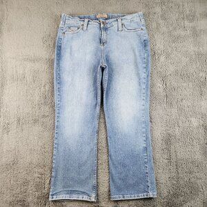 Paris Blues Jeans Womens 14 Light Wash Cropped VTG 90's Y2K Elastic Waist Ladies